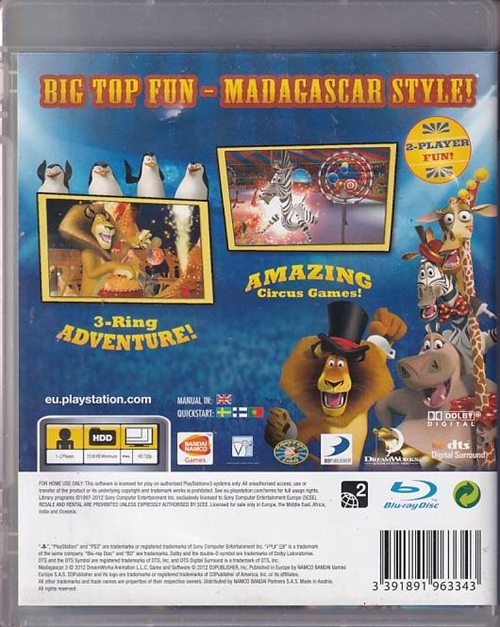 Madagascar 3 Europes Most Wanted PS3 (B Grade) (Genbrug)2